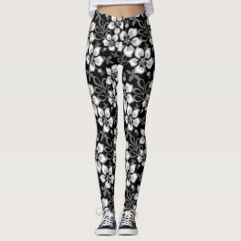 Dschungel-Surf-Muster in Schwarz Leggings
