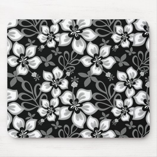 Dschungel-Surf-Muster in Schwarz Mousepad (Vorne)