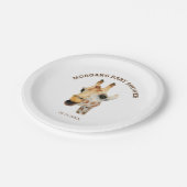 Dschungel-Thema-Aquarell-Giraffen-Babyparty Pappteller (Schrägansicht)