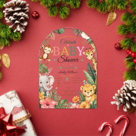 Dschungel-Themen-Baby-Party Acryleinladungen