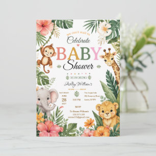 Dschungel-Themen-Baby-Party Einladung