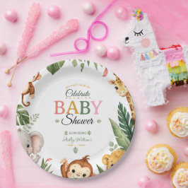 Dschungel-Themen-Baby-Party Pappteller