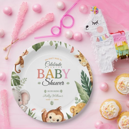 Dschungel-Themen-Baby-Party Pappteller (Party)