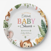 Dschungel-Themen-Baby-Party Pappteller (Vorderseite)