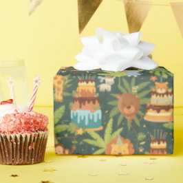 Dschungel-Themen-Geschenkpapier zum Kindergeburtst Geschenkpapier