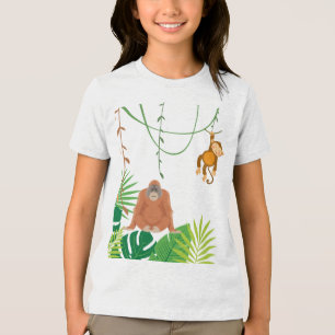 Dschungel-Themen-T-Shirt für Kinder Tri-Blend Shirt