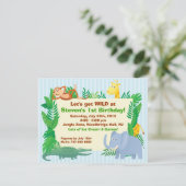 Dschungel-themenorientierte Einladung (Stehend Vorderseite)