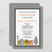 Dschungel-Tier-Babyparty lädt neutrales Geschlecht Einladung (Vorne/Hinten)