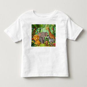 Dschungel-Tier-Kleinkind-T-Shirt   Weiches Baumwol Kleinkind T-shirt