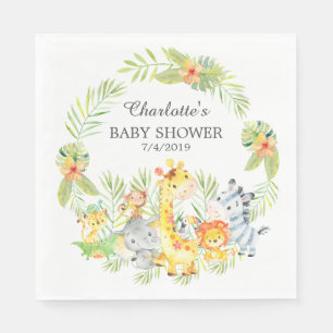 Dschungel-Tier-neutrale Babyparty-Papierservietten Serviette