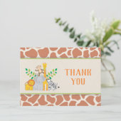 Dschungel-Tier-Safari-Babyparty danken Ihnen zu Dankeskarte (Stehend Vorderseite)