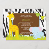 Dschungel-Tier-Safari-Babyparty-Einladung Einladung (Vorne/Hinten)