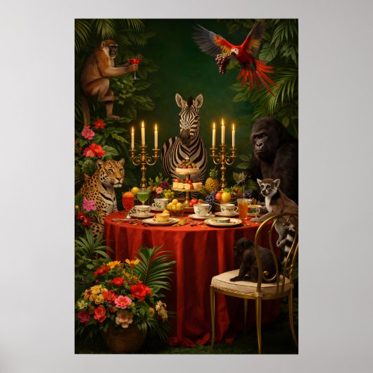 Dschungel-Tier-Teeparty-Plakat, Maximalist Poster (Vorne)