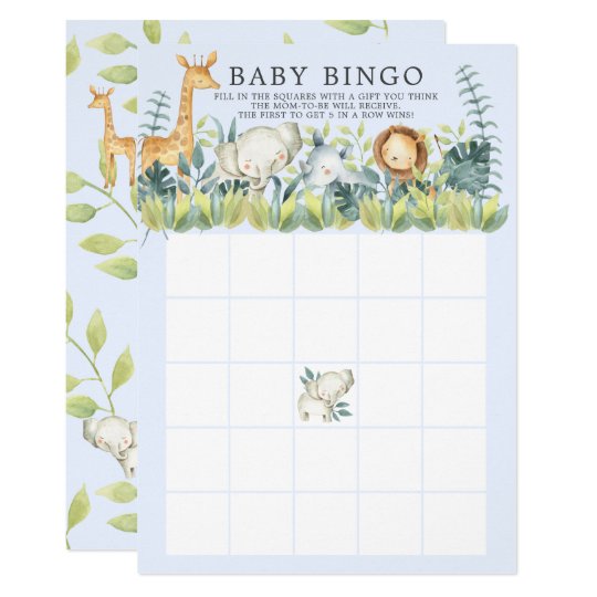 Dschungel Tiere Bingo Babyparty Spiel Einladung Zazzle De