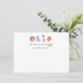 Dschungel-Tiere danken Ihnen zu kardieren Dankeskarte (Stehend Vorderseite)