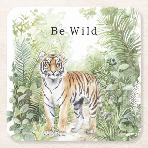Dschungel Tiger Geburtstag Rechteckiger Pappuntersetzer