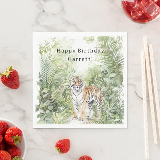 Dschungel Tiger Geburtstag Serviette (Beispiel)