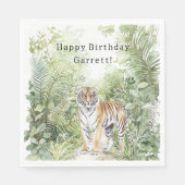 Dschungel Tiger Geburtstag Serviette (Vorderseite)
