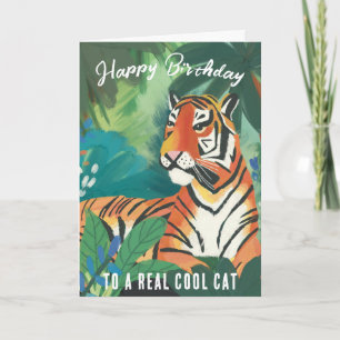 Dschungel-Tiger-Glückwunschkarte zum Geburtstag Karte