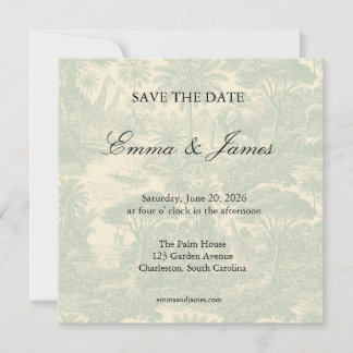 Dschungel-Toile-Muster tropisches Szenen-Design Save The Date