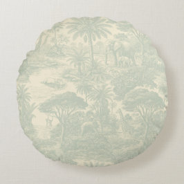 Dschungel-Toile-Muster tropisches szenisches Desig Rundes Kissen