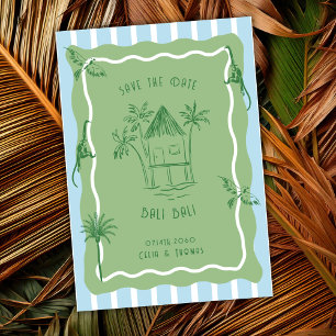Dschungel-Tropen-Retro-Ziel-Hochzeit-Küste  Save The Date