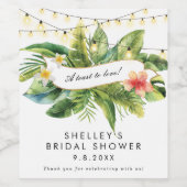 Dschungel tropische Lichter Brautparty Flasche Weinetikett (Einzelnes Label)