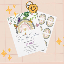 Dschungel über der Regenbogen-Babydusche Einladung