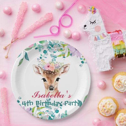 Dschungel von niedlichen Hirschzoos Pappteller (Party)