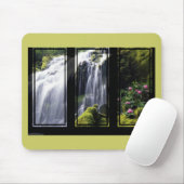 Dschungel-Wasserfall-Triptychon Digitale Kunst Mousepad (Mit Mouse)