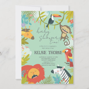 Dschungel-Wildlife-Baby-Party Einladung