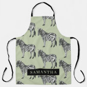 Dschungel Zebra Wildes Muster & Personalisierter N Schürze (Vorderseite)