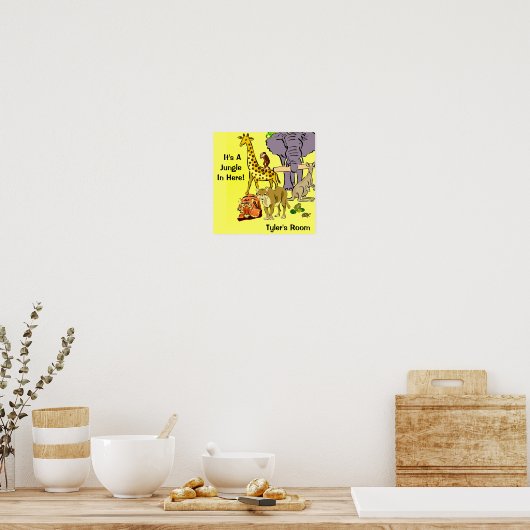 Dschungel, Zootiere Poster (Küche)