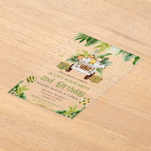 Dschungelbäume Kindergeburtstag Acryleinladungen (Ablage )