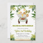 Dschungelbäume Kindergeburtstag Einladung (Vorderseite)