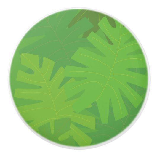 Dschungelblatt Keramikknauf (Vorderseite)