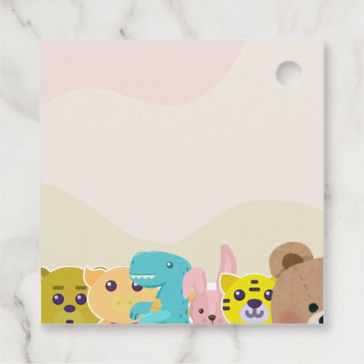 Dschungelblättrige Affenspielzeug Babydusche Geschenkanhänger (Rückseite)