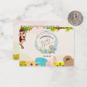 Dschungelblättrige Affenspielzeug Babydusche Mitteilungskarte (Vorderseite/Rückseite Beispiel)