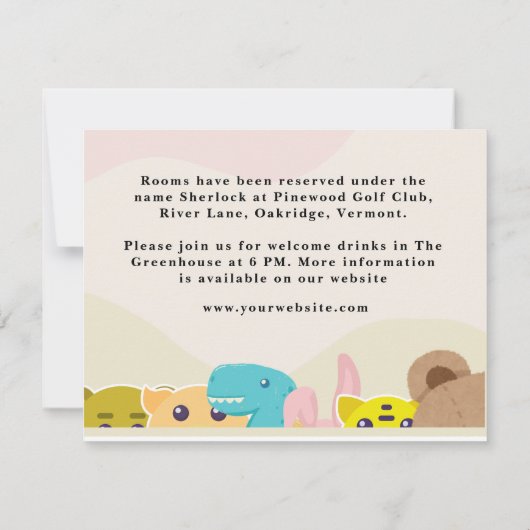 Dschungelblättrige Affenspielzeug Babydusche Mitteilungskarte (Rückseite)