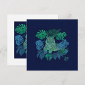 Dschungelblau Feiertagskarte (Vorne/Hinten)