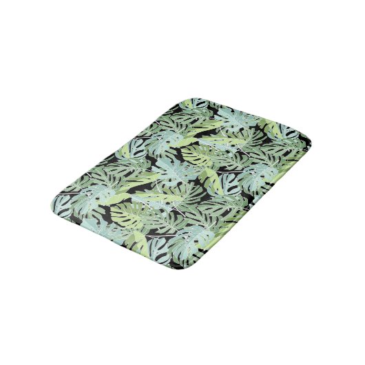 Dschungelblumenmuster Badematte (Schrägansicht)