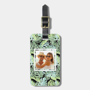 Dschungelblumenmuster des Fotos Gepäckanhänger