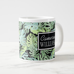 Dschungelblumenmuster Name hinzufügen Jumbo-Tasse