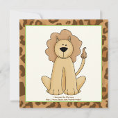 Dschungelbraun Safari Kindergeburtstag Party Einladung (Rückseite)