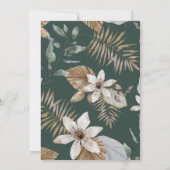 DschungelBrautparty | Tropisches Green Gold Design Einladung (Rückseite)