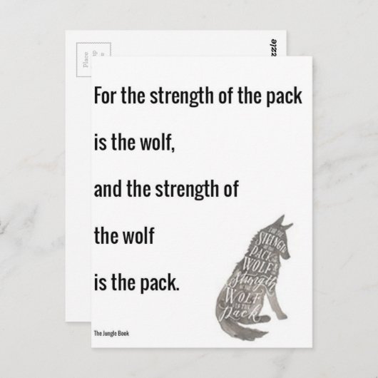 Dschungelbuch Stärke des Wolf Quote Print Postkarte (Vorne/Hinten)