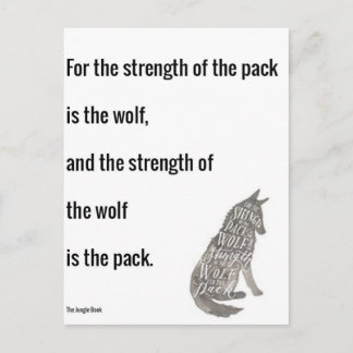 Dschungelbuch Stärke des Wolf Quote Print Postkarte