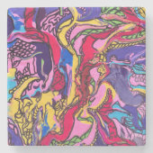 "Dschungelfieber"-Design-Untersetzer Steinuntersetzer (Vorderseite)