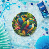 Dschungelfiesta: Ein farbenfrohes Fest Pappteller (Party)