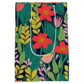 Dschungelflorale Blätter Mittlere Geschenktüte (Rückseite)